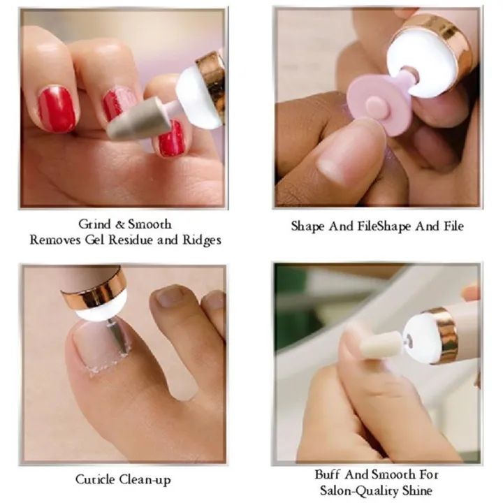 Rechargeable Flawless Salon Electric Nail File Tool Set